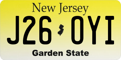 NJ license plate J26OYI