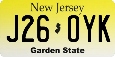 NJ license plate J26OYK