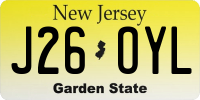 NJ license plate J26OYL