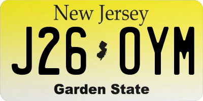 NJ license plate J26OYM