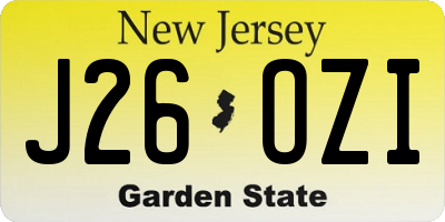 NJ license plate J26OZI
