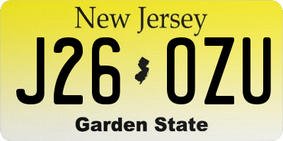 NJ license plate J26OZU