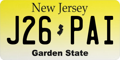 NJ license plate J26PAI