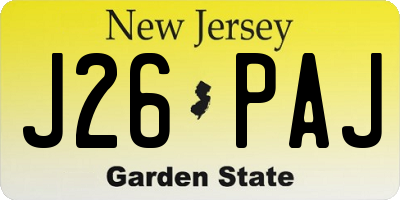 NJ license plate J26PAJ