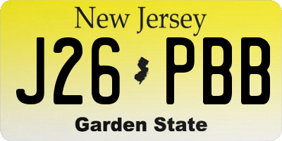 NJ license plate J26PBB
