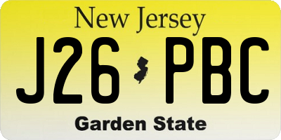NJ license plate J26PBC