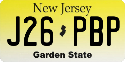 NJ license plate J26PBP
