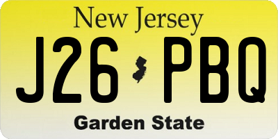 NJ license plate J26PBQ