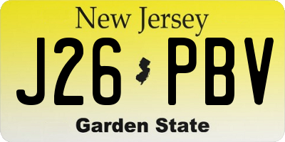 NJ license plate J26PBV