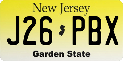 NJ license plate J26PBX