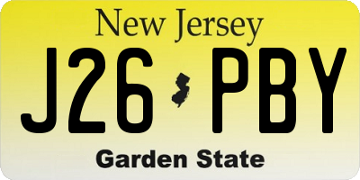 NJ license plate J26PBY