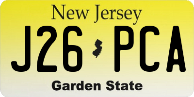 NJ license plate J26PCA