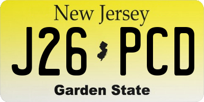 NJ license plate J26PCD