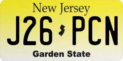 NJ license plate J26PCN