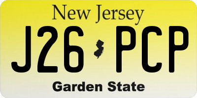 NJ license plate J26PCP