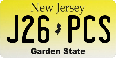 NJ license plate J26PCS