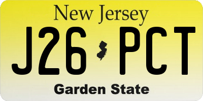 NJ license plate J26PCT