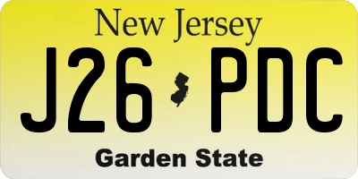 NJ license plate J26PDC