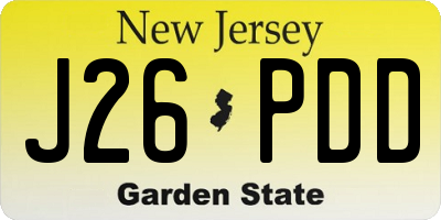 NJ license plate J26PDD