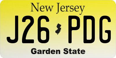 NJ license plate J26PDG