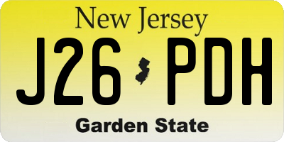NJ license plate J26PDH