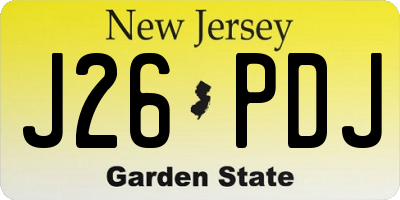 NJ license plate J26PDJ