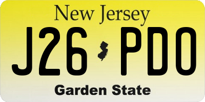 NJ license plate J26PDO