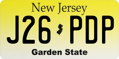 NJ license plate J26PDP