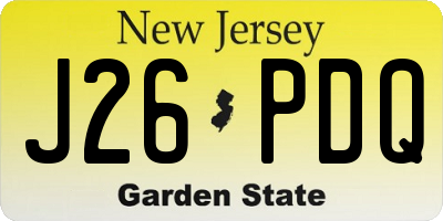 NJ license plate J26PDQ