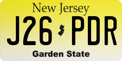NJ license plate J26PDR