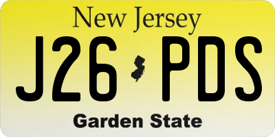 NJ license plate J26PDS