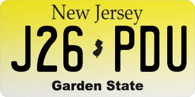 NJ license plate J26PDU