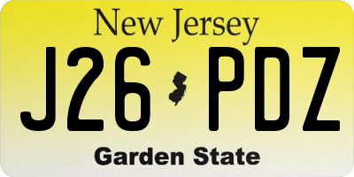 NJ license plate J26PDZ