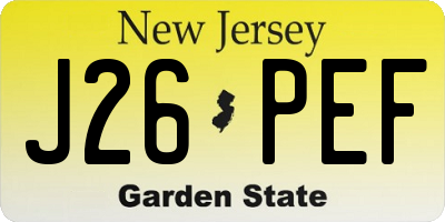 NJ license plate J26PEF