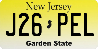 NJ license plate J26PEL