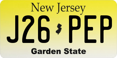 NJ license plate J26PEP