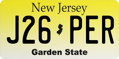 NJ license plate J26PER
