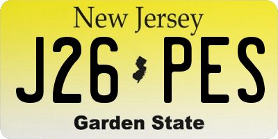 NJ license plate J26PES