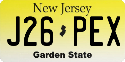 NJ license plate J26PEX