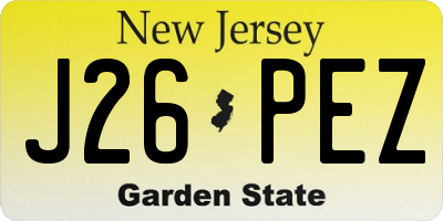 NJ license plate J26PEZ