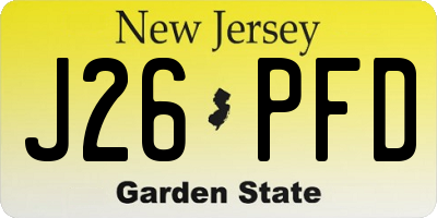 NJ license plate J26PFD