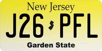 NJ license plate J26PFL