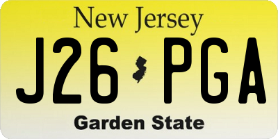 NJ license plate J26PGA