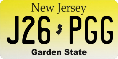 NJ license plate J26PGG