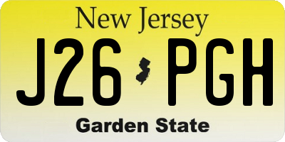 NJ license plate J26PGH