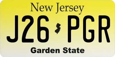 NJ license plate J26PGR