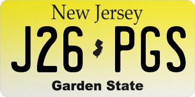 NJ license plate J26PGS