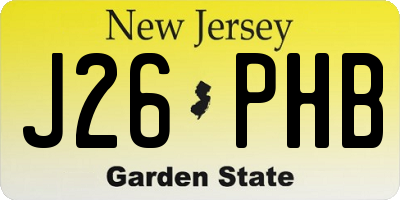NJ license plate J26PHB