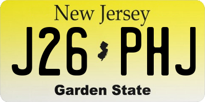 NJ license plate J26PHJ