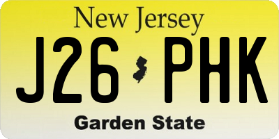 NJ license plate J26PHK
